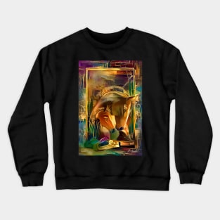 Mare and foal. Protective mother Crewneck Sweatshirt